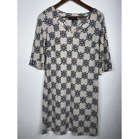 Laundry‎ By Shelli Segal 3/4 Sleeve Geometric Design Shift Dress Size SM Petite - Picture 1 of 7